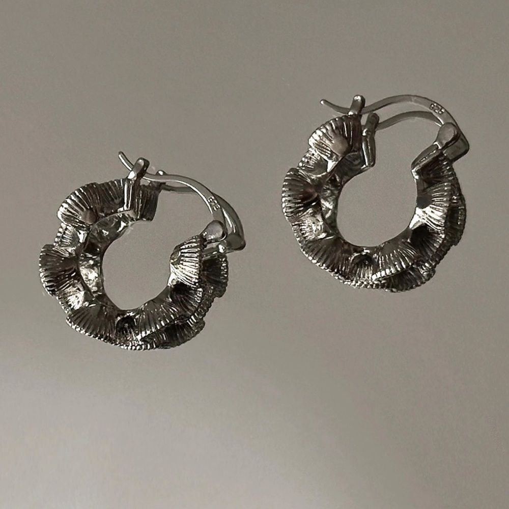 Elegant Silver Hoop Earrings M502